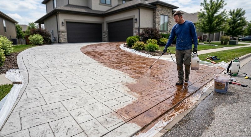 Stamped Concrete Staining in Corpus Christi, TX